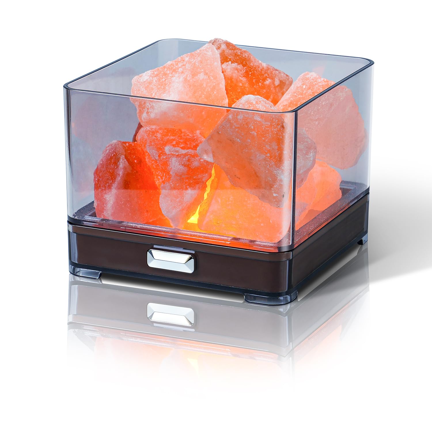 Touch Himalayan Salt Lamp with Smart Heating Essential Oil System, 6-Way Dimmable Mini USB LED Pink Natural Salt Rock Night Lamp for Home Decor Zen Gifts Salt Therapy Yoga Spa Meditation
