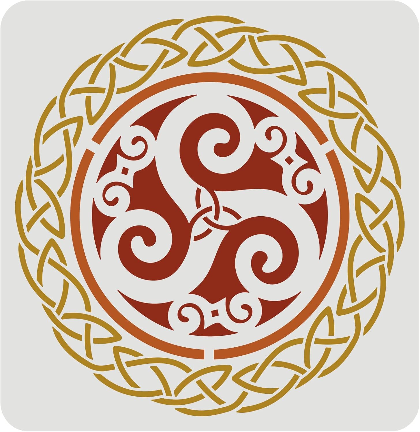 FINGERINSPIRE Celtic Triskele Stencil 30 x 30 cm Viking Celtic Knot Stencil Triple Spiral Celtic Symbol Stencil for Painting on Wall Canvas Tiles Furniture and Paper