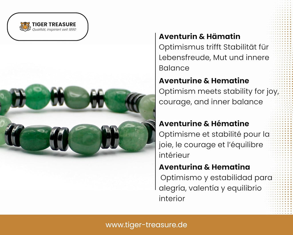 Handgefertigte Armband-Kollektion aus echten Edelsteinen und Hämatin, barockes Design