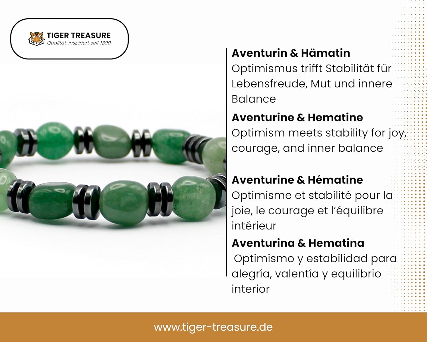 Handgefertigte Armband-Kollektion aus echten Edelsteinen und Hämatin, barockes Design