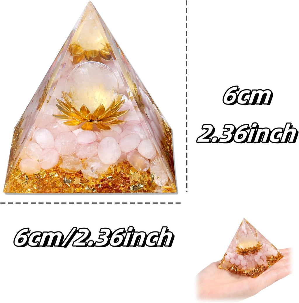 Orgonit Pyramide Rosenquarz Edelsteine Lotus Pyramiden Positive Energie Kristalle Heilsteine Bringt Glück Pyramide Weihnachten Spirituelle Geschenke Weihnachtsgeschenk