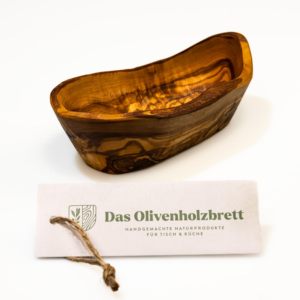 Olive wood bowl, baguette bowl, oblong in natural cut from 20 cm, 20cm