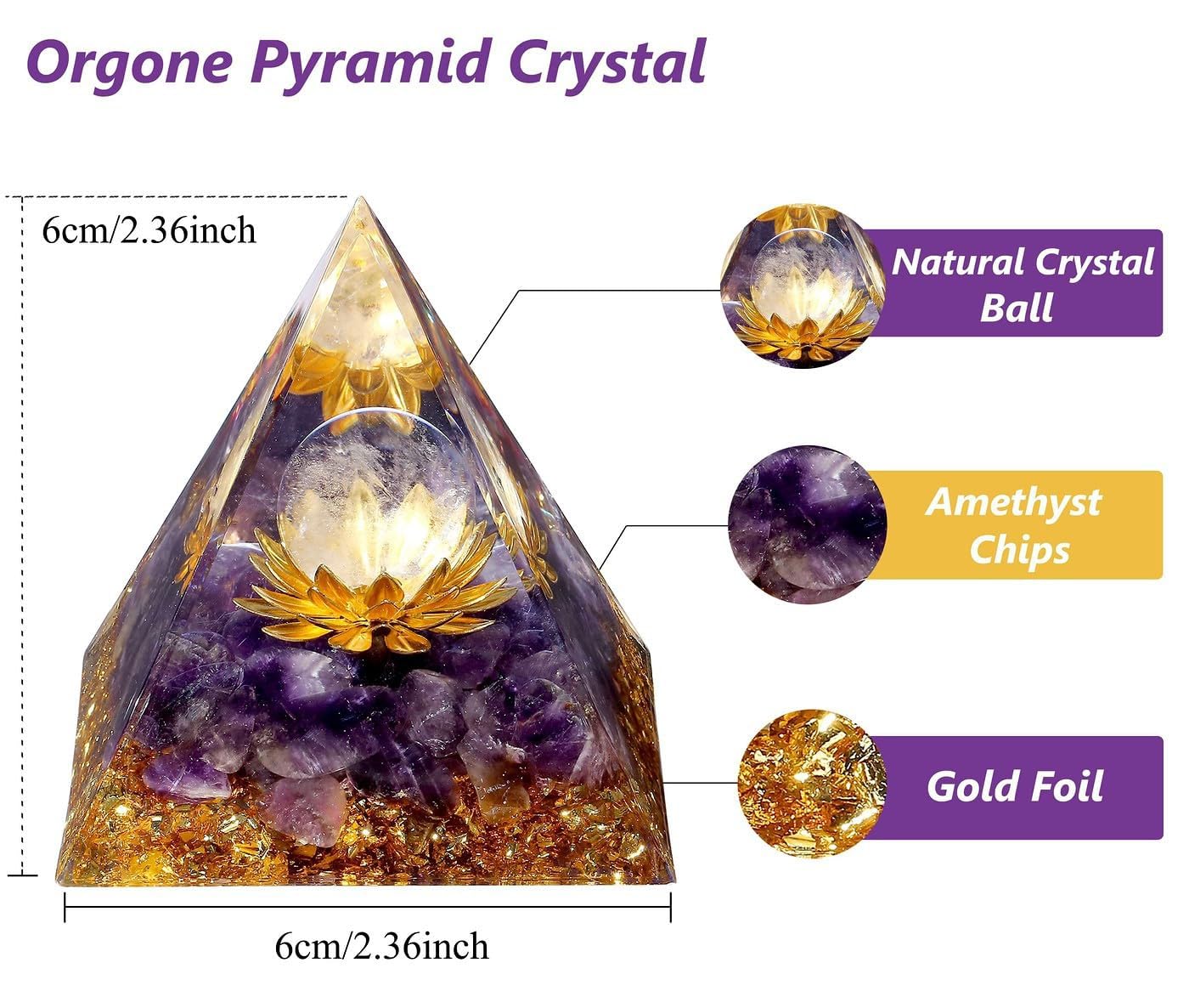 XIANNVXI Citrine Pyramid Gemstones Large Citrine Stone Crystal Natural Healing Crystals Yellow Pyramids Reiki Esoteric Gifts 2.4 Inches