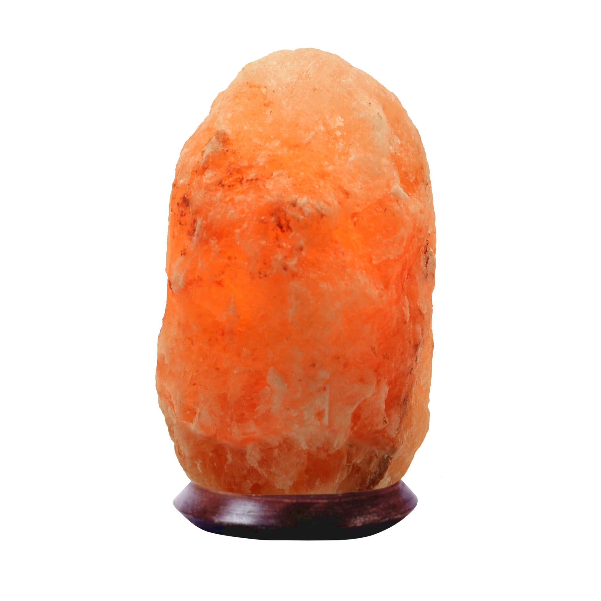 HAF® Rosa Salzlampe Naturform 4-6 kg aus echtem Natursalz | 100% natürliche Salzkristalllampe aus der Salt Range Pakistan | Nachttischlampe auf Holzsockel inkl. Lampenfassung + Glühbirne