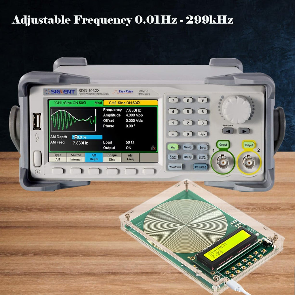 Adjustable Frequency Generator for Healing (0.01Hz-299kHz), 7.83Hz Schumann Resonance Generator, Sine Wave Frequency Healing Device for Improving Sleep & Meditation, USB Powered