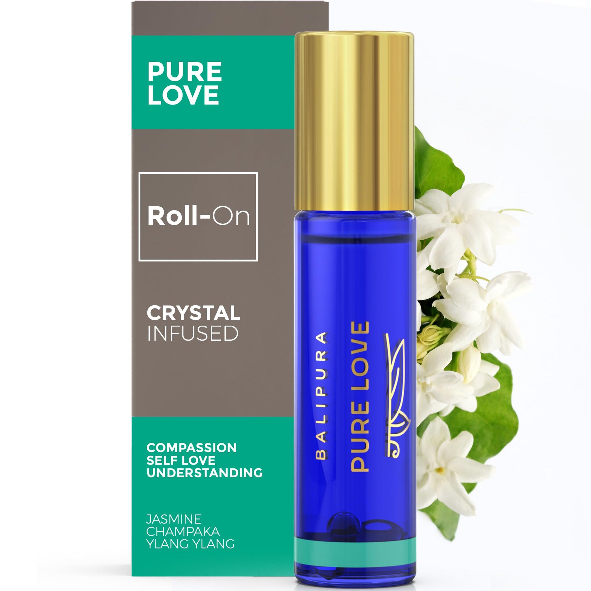 BALIPURA – Roll-On mit ätherischem Vanilleöl und positiven Energie-Chakren – Mischung aus natürlichen ätherischen Ölen, spirituelles Geschenk, Roll-On mit Heilkristallen