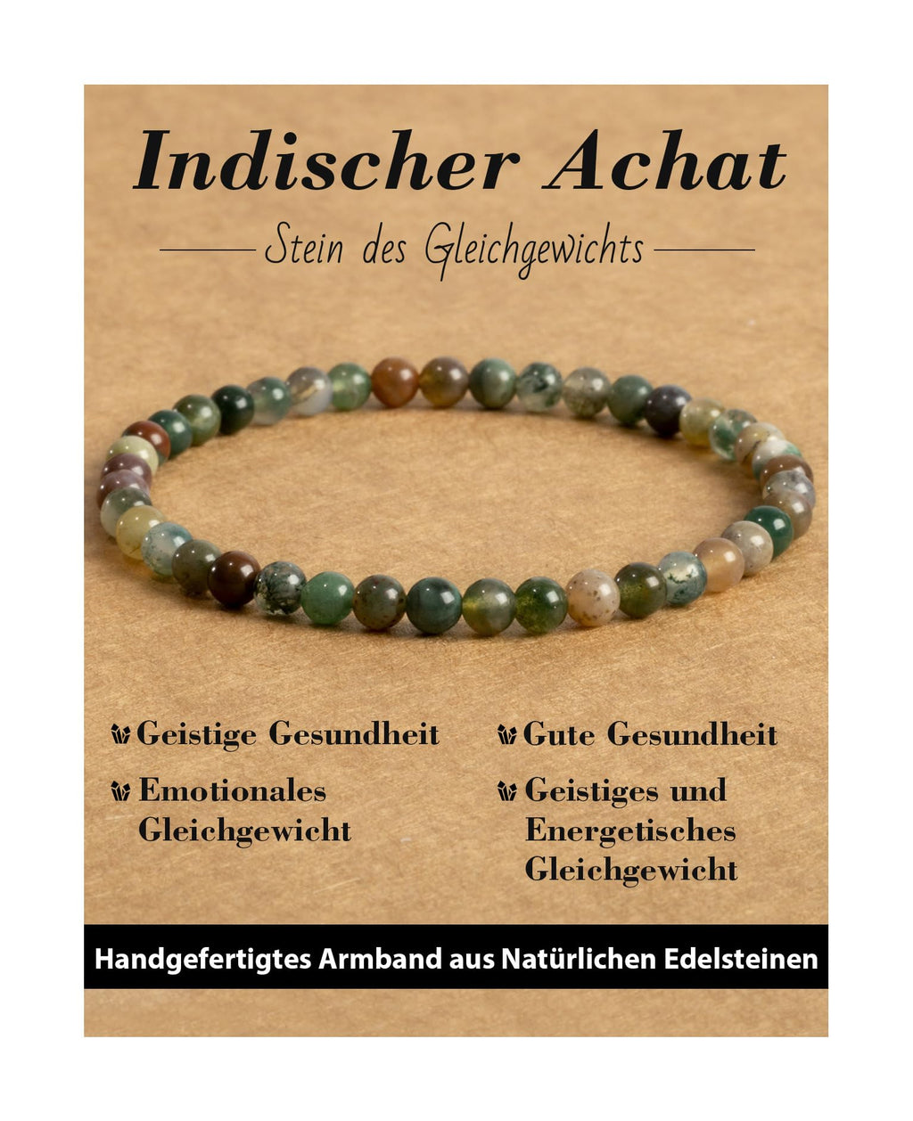 4 mm Stretch Bracelet Made of Real Natural Stone Beads, Healing Stone Bracelet, Yoga Bracelet for Women, Men, Lucky Bracelet, Friendship Bracelet, Replacement Beads Included
