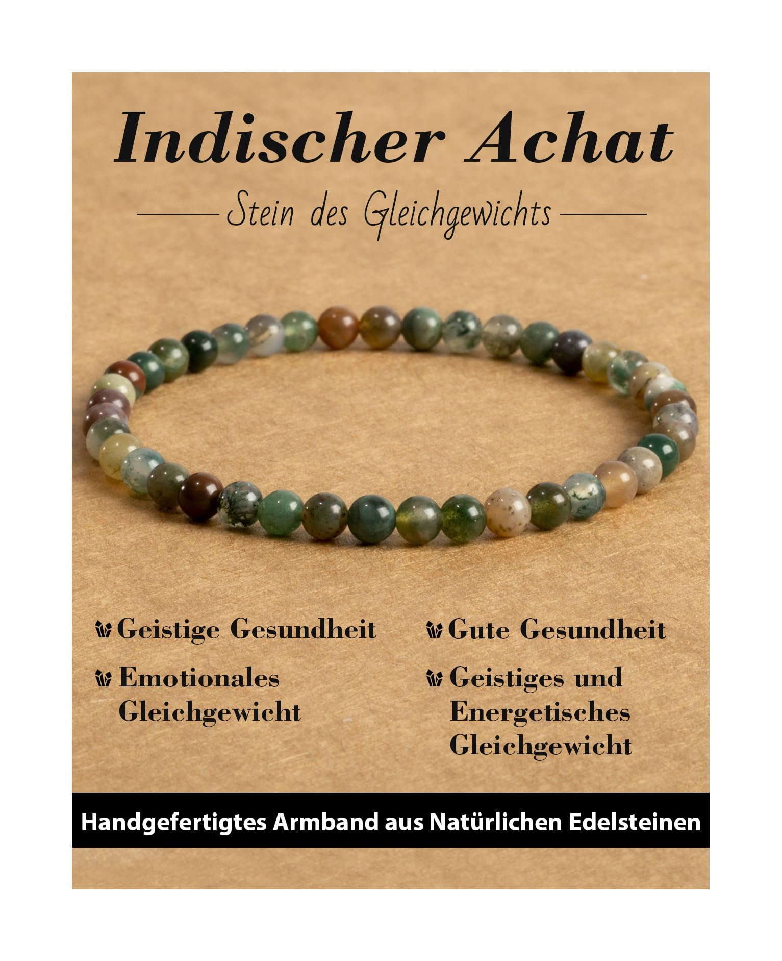 4 mm Stretch Bracelet Made of Real Natural Stone Beads, Healing Stone Bracelet, Yoga Bracelet for Women, Men, Lucky Bracelet, Friendship Bracelet, Replacement Beads Included
