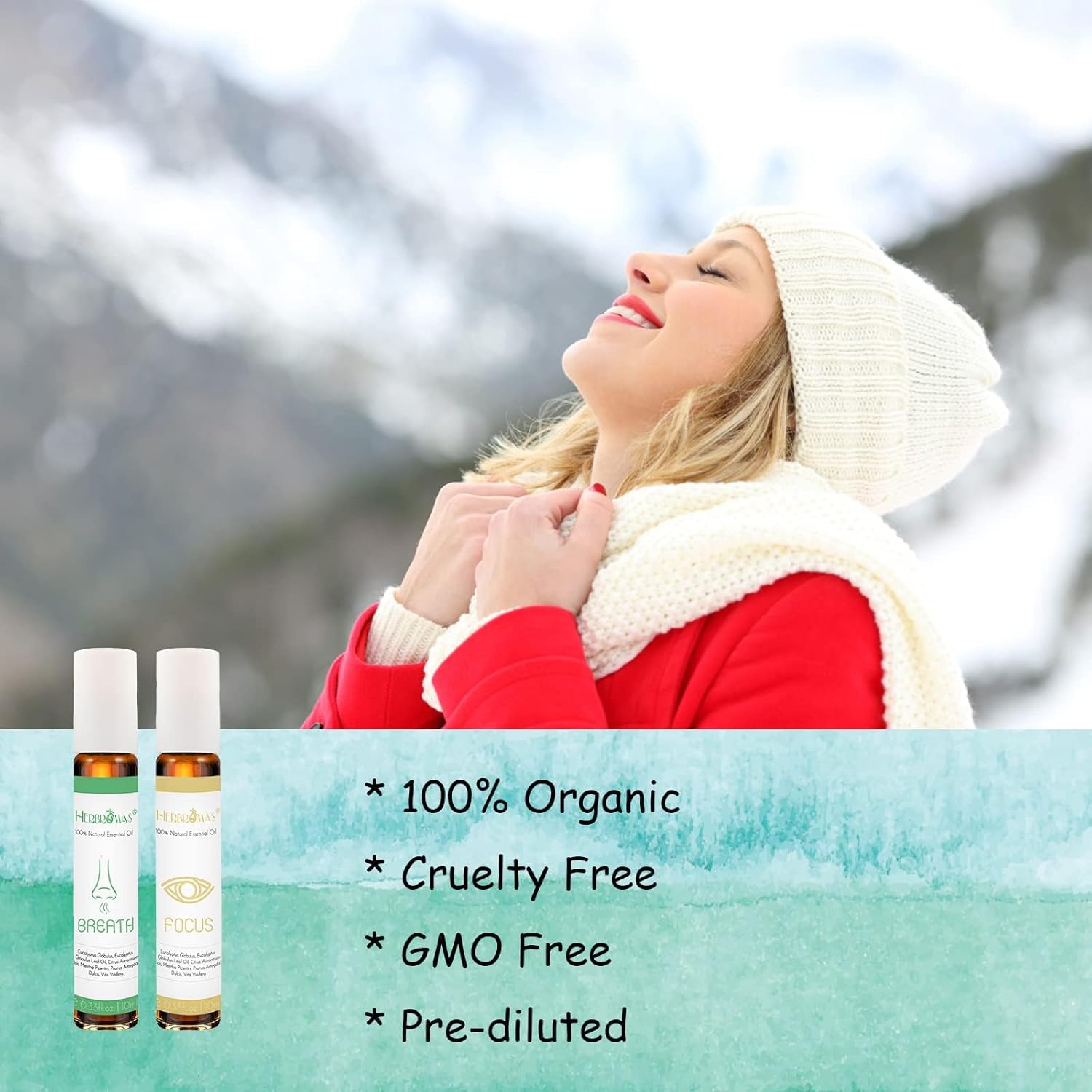 Roll-On-Sets mit ätherischen Ölen für die Aromatherapie, Roll-on-Set mit natürlicher, vorverdünnter ätherischer Ölmischung, für Frauen zur Hautpflege und für den Heimgebrauch, Packung mit 4 x 10 ml