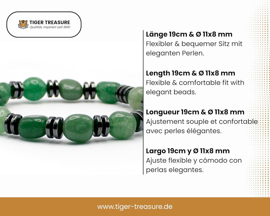Handgefertigte Armband-Kollektion aus echten Edelsteinen und Hämatin, barockes Design