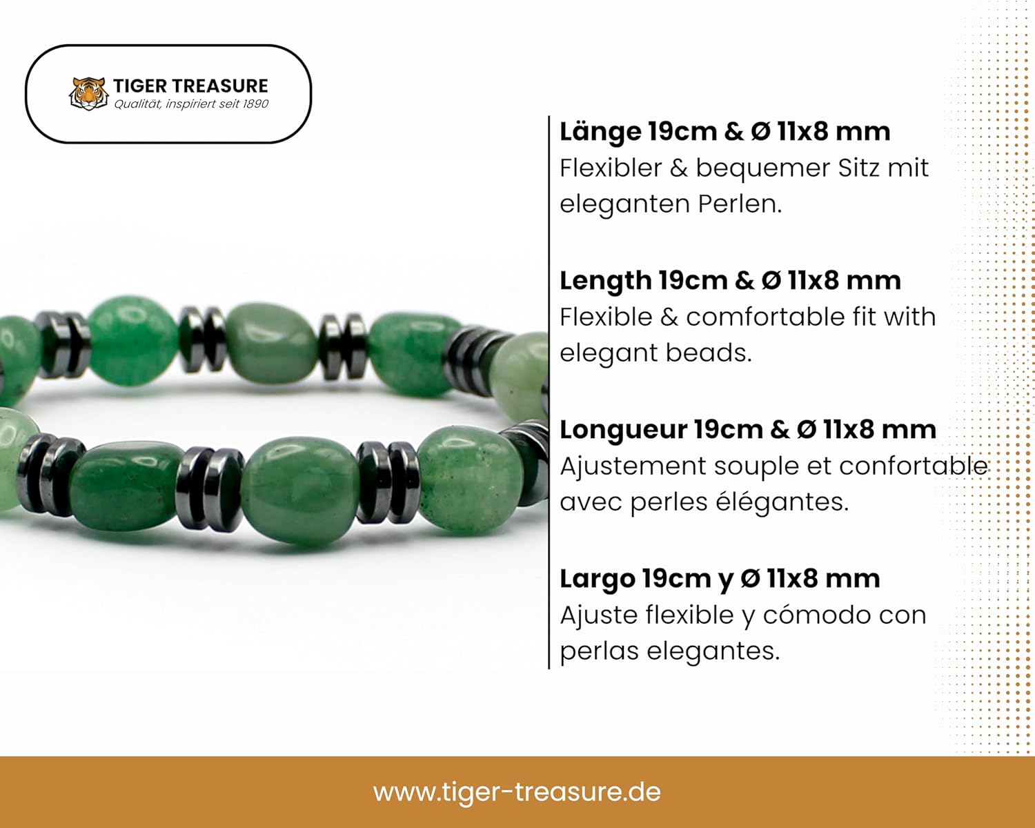 Handgefertigte Armband-Kollektion aus echten Edelsteinen und Hämatin, barockes Design