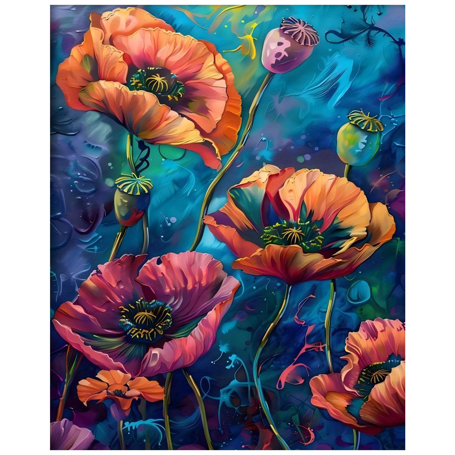 xcemhil Paint by Numbers Kit for Adults Eye, Paint by Number Eye and Lotus, Paint by Numbers Kits for Adults Beginner for Gift and Home Wall Decor 16x20 Inch