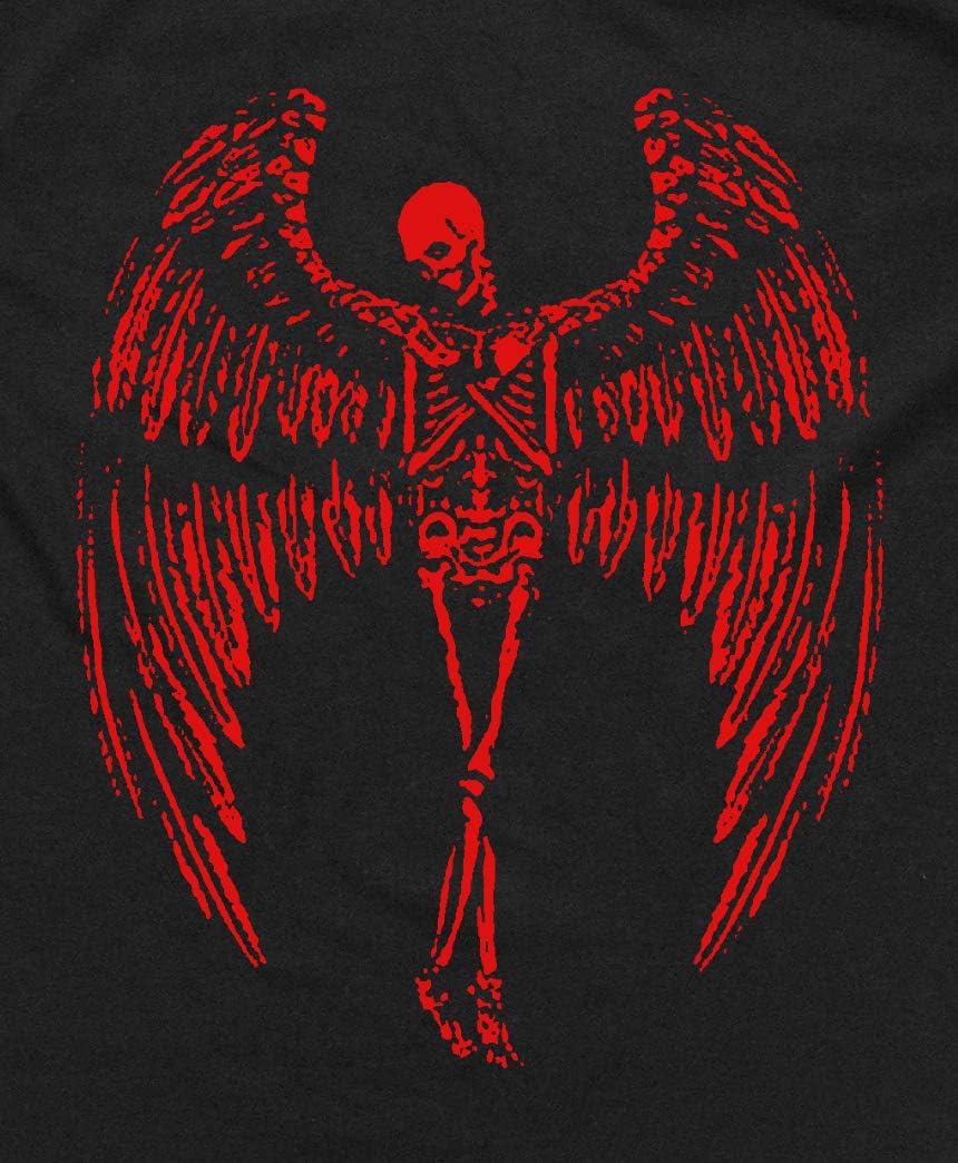 Chat Noir Winged Skeleton Zip Up Hoodie - Baphomet Pentagram Gothic Occult Satanic Skull (Large)