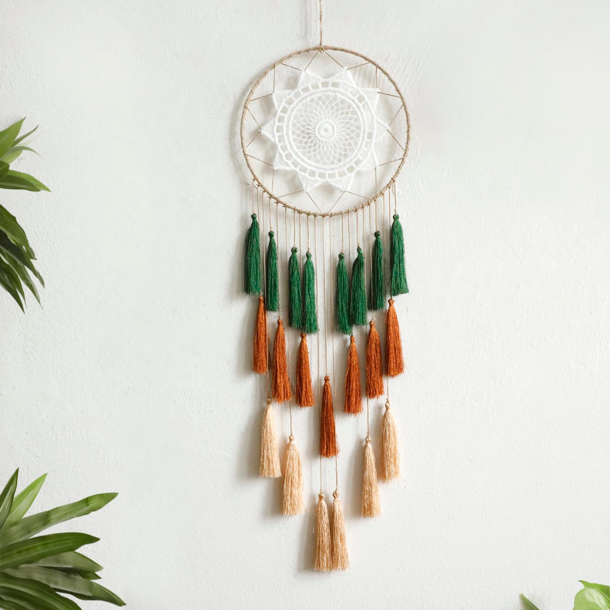 Artilady Macrame Dream Catcher Wall Hanging, White Large Boho Bedroom Decor