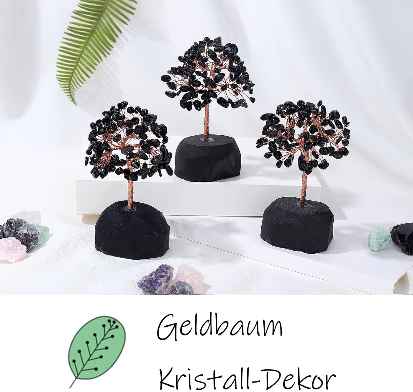 XIANNVXI Kristalle Geldbaum Lebensbaum Deko Feng Shui Obsidian Kristallbaum Natürlicher Edelsteine Steine Deko Tree of Life Trommelsteine Basis Bonsai Baum Dekoartikel Home Decor