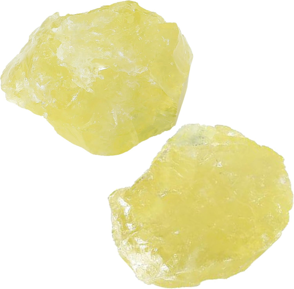 QINJIEJIE Citrin Kristall Große Kristall Rohstein 2 Stück 100% Natursteine Kristalle Raw Steine Premium Wasserstein für Meditation Reiki Dekosteine