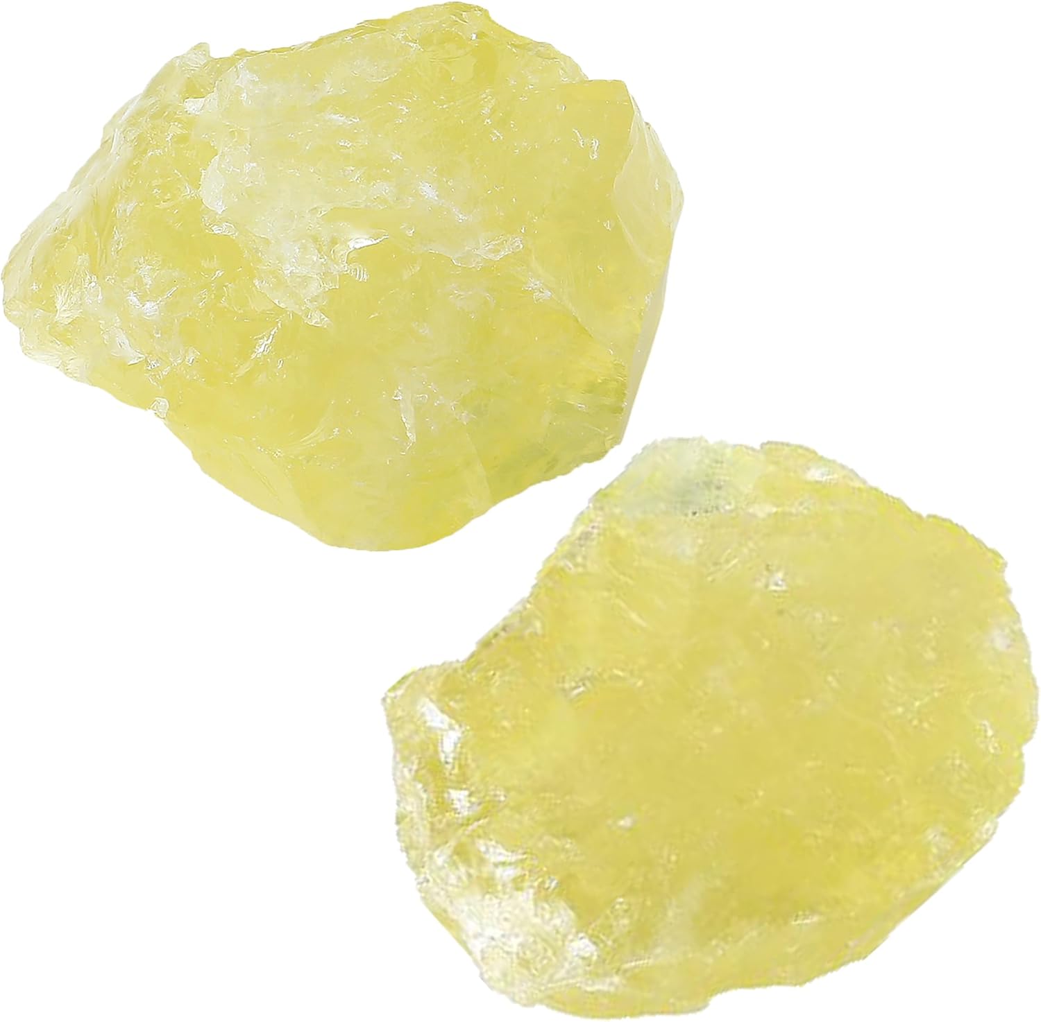 QINJIEJIE Citrin Kristall Große Kristall Rohstein 2 Stück 100% Natursteine Kristalle Raw Steine Premium Wasserstein für Meditation Reiki Dekosteine