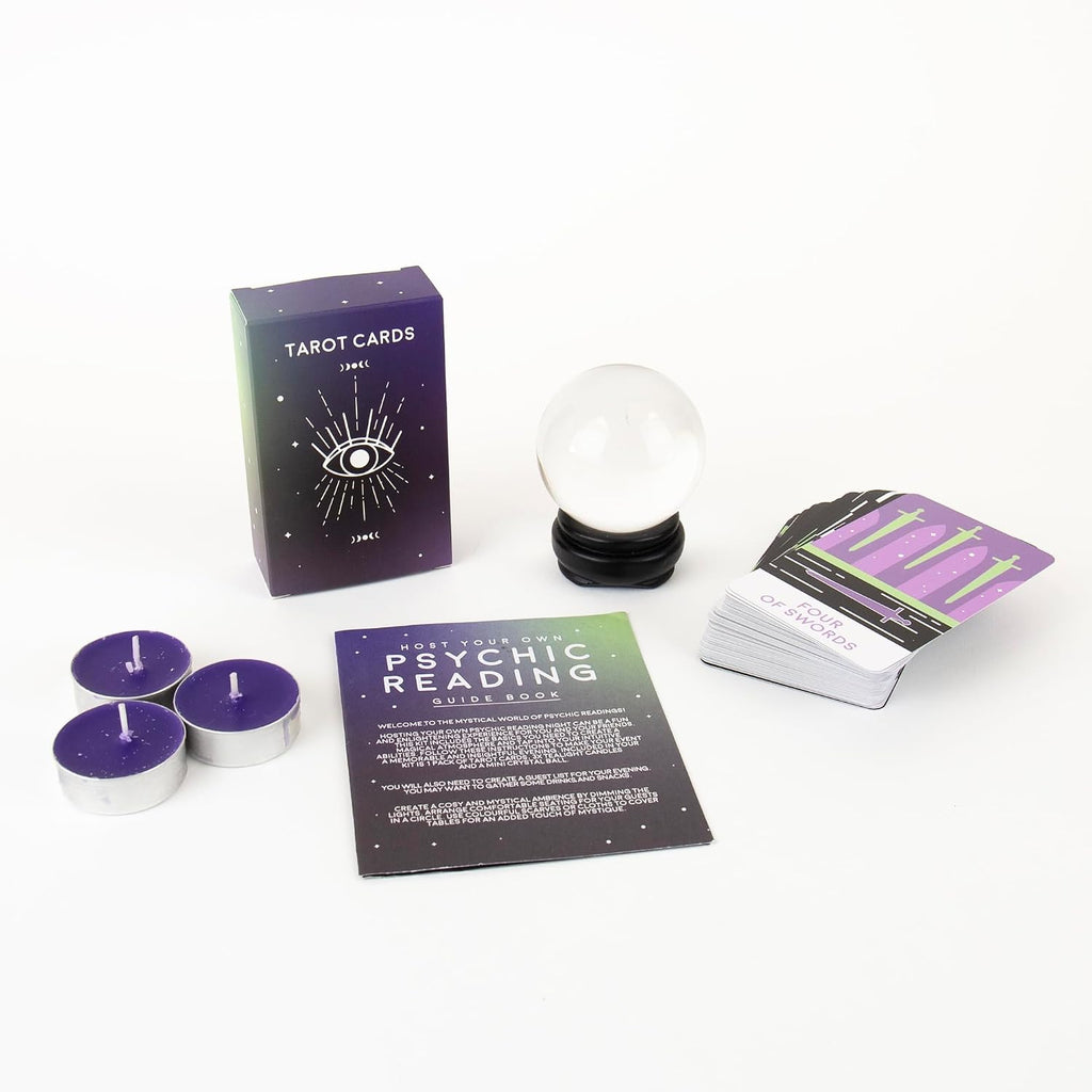 Gift Republic Psychic Reading Kit Host Your Own Divination Crystal Ball Tarot Cards Gift Set, Purple