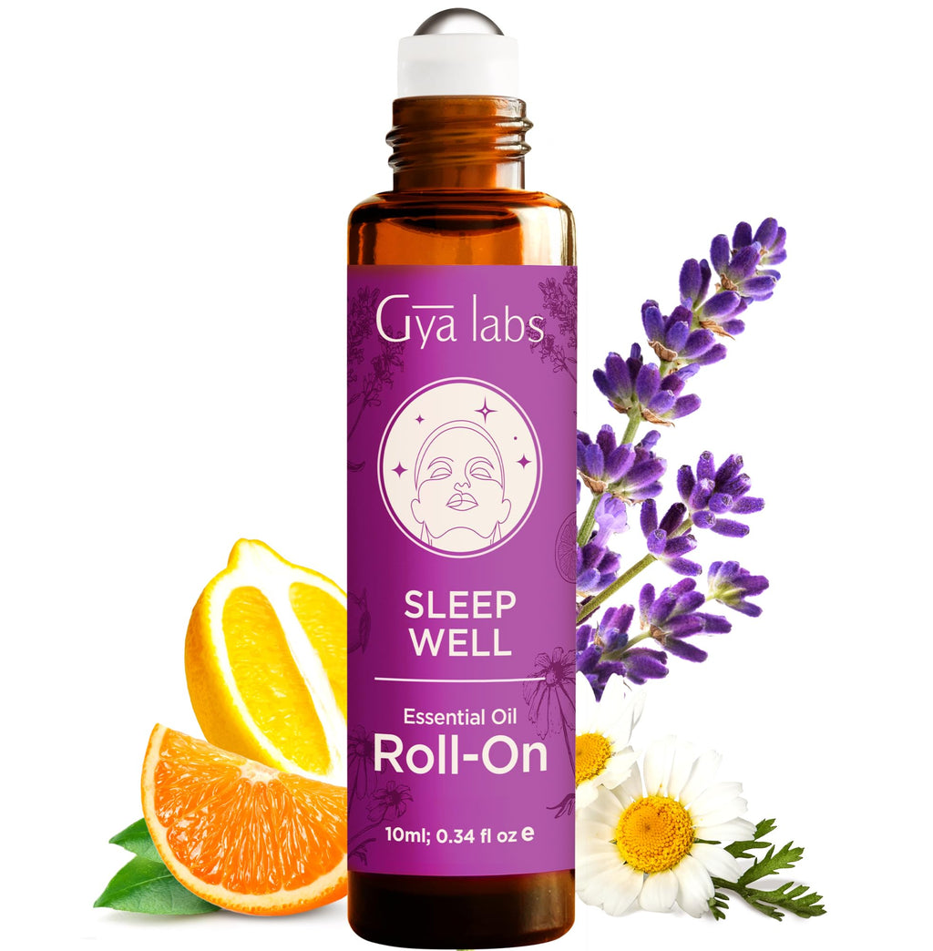 Gya Labs Migraine Relief Essential Oil Roll-On, Aromatherapy, Therapeutic Grade with Essential Peppermint and Lavender Oils for Sinus, Tension Headaches and Migraines (10 ml)