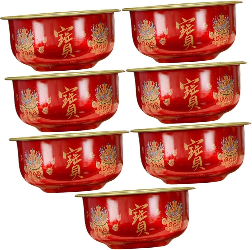 ABOOFAN 7-Piece Buddhist Altar Bowl Set, Water Sacrifice Bowl for Meditation, Yoga, Sturdy Metal Alloy Bowl for Temple Decoration at Home or Restaurants