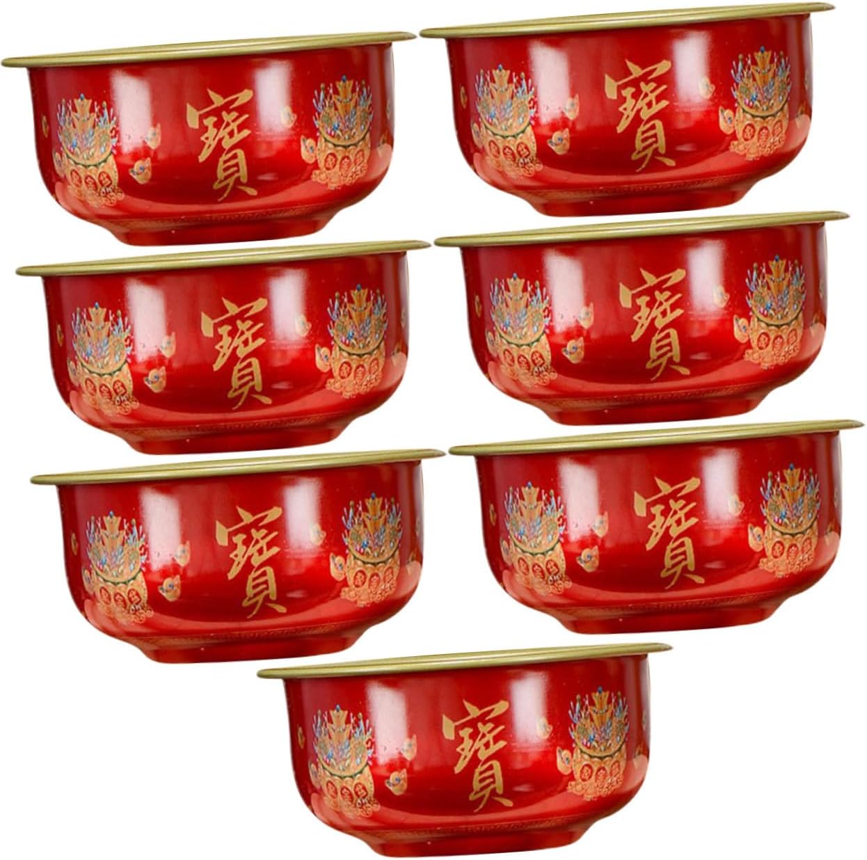 ABOOFAN 7-Piece Buddhist Altar Bowl Set, Water Sacrifice Bowl for Meditation, Yoga, Sturdy Metal Alloy Bowl for Temple Decoration at Home or Restaurants