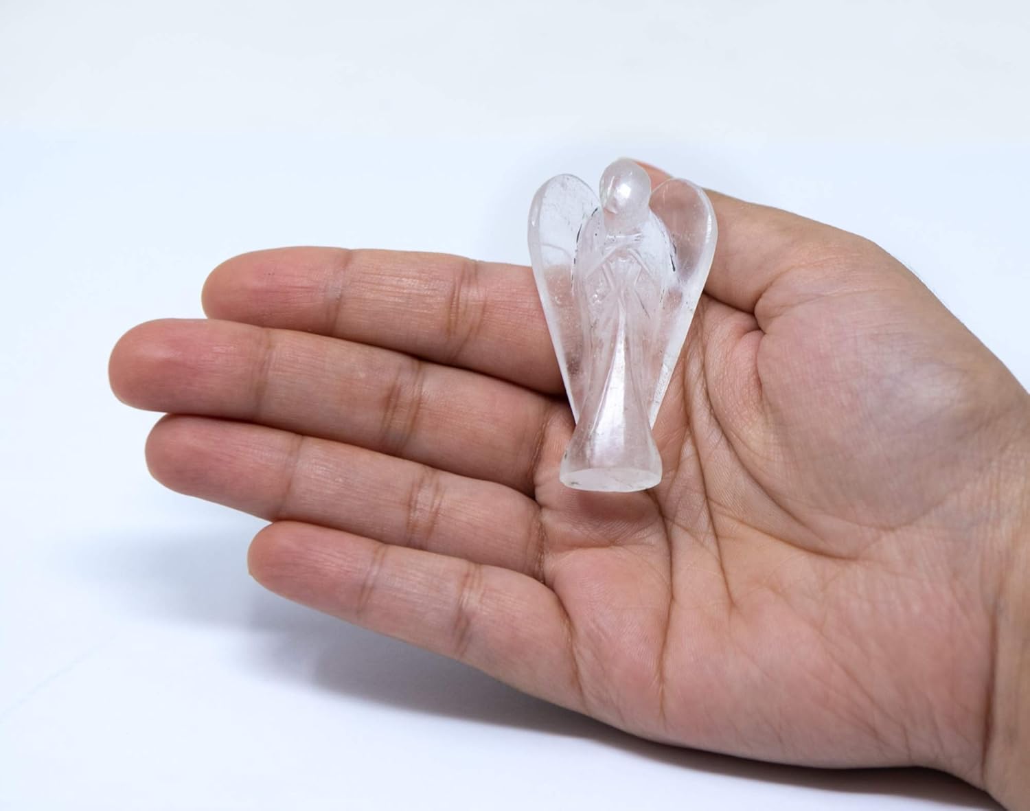 Wonder Care Pocket Guardian Angel Crystal Natural Gemstone Reiki Healing Energy Carved Statue Chakra Balance Meditation Aesthetic 1.5-2 Inch Pack of 2