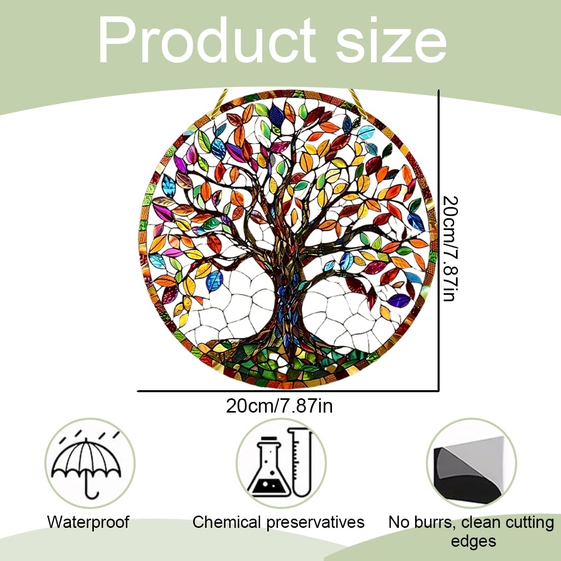 Vintage Lebensbaum Metall Wandkunst Wanddeko Gartendeko Deko Wohnzimmer Schlafzimmer (20 X 20 cm)