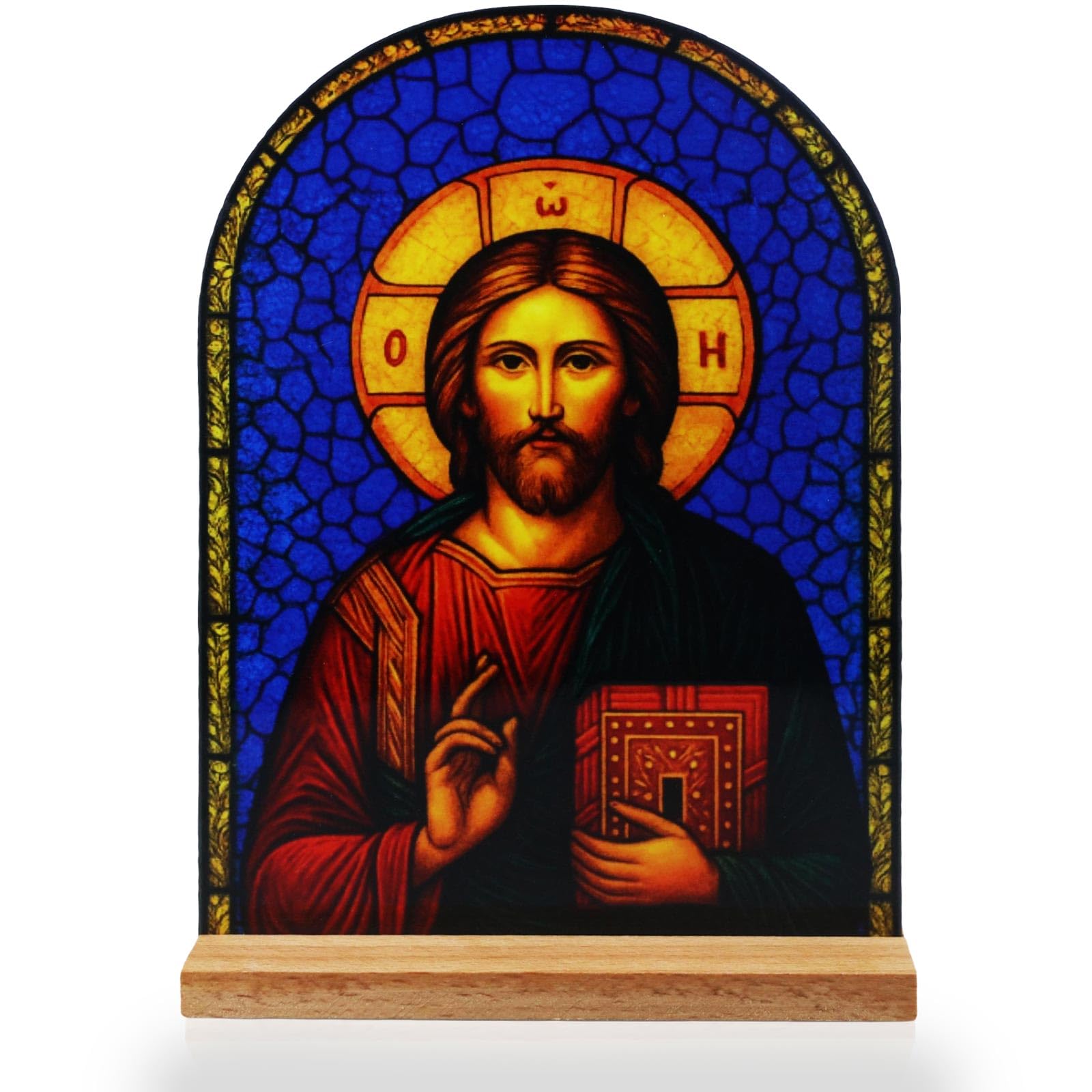 TALPGOD Jesus Stand Catholic Ornament Statue – Sacred Heart of Jesus Statue Acrylic Tabletop Décor for Home Altar & Desk, Christian Gifts for Women & Men