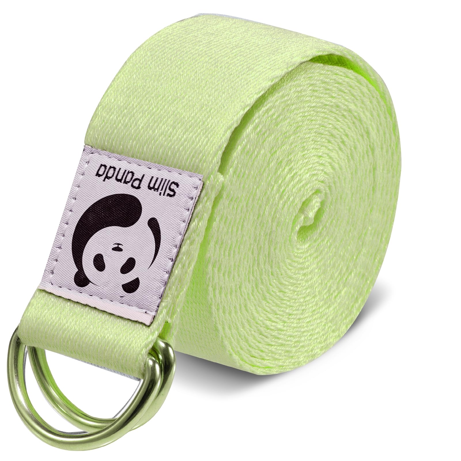 Slim Panda Yogagurt aus Baumwolle - Praktisches Zubehör für Dehnen und Fitness, Band Mit Schiebeschnalle aus Metall für Anfänger & Fortgeschrittene, Mehrere Farben (180/250cm)