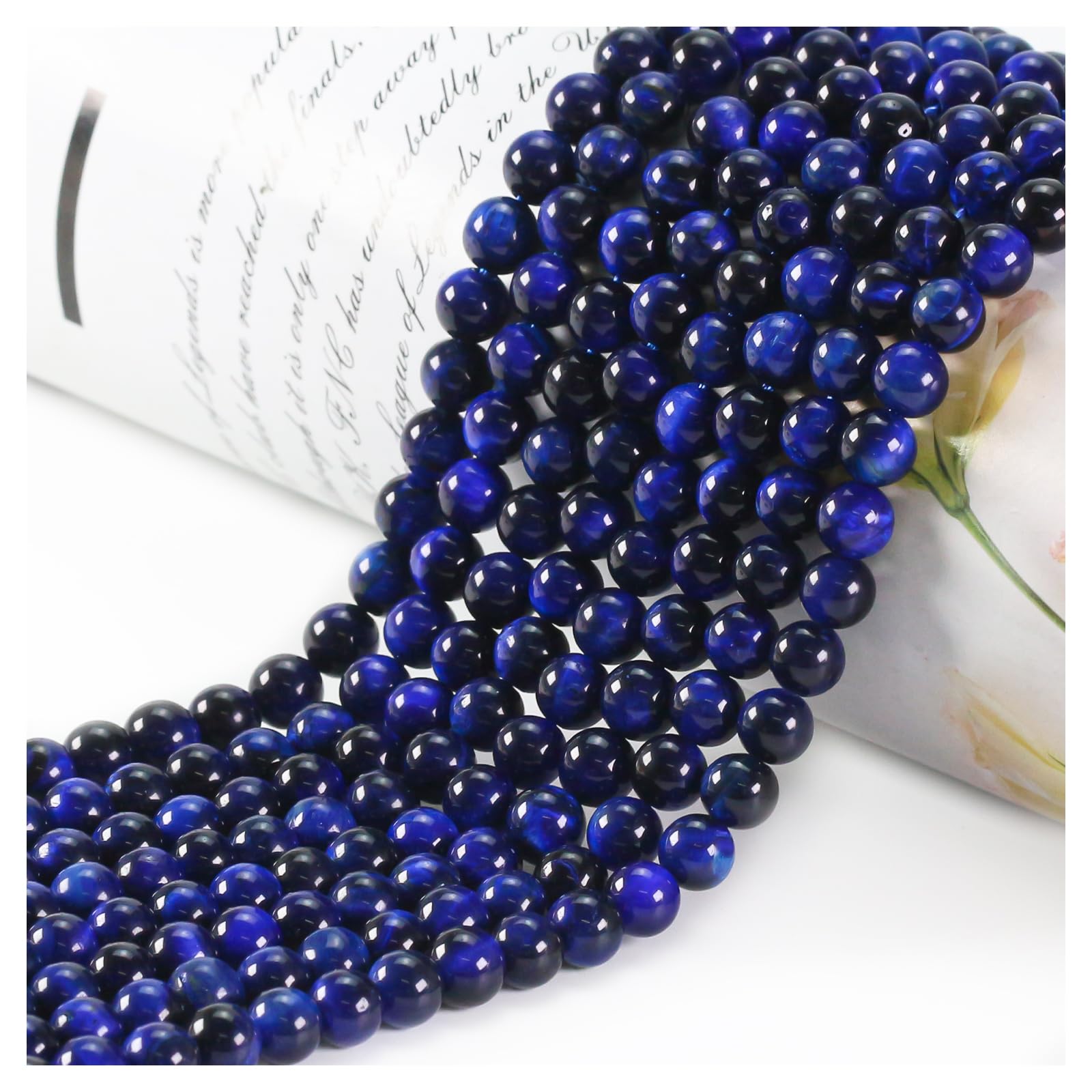 Natural Stone Beads, Gemstone Beads, 45 Pieces, 8 mm, Natural Stone, Unakite Gemstone Beads, Polished Round Gemstones for Threading, Gemstones, Stone Beads for Bracelets, Necklaces, DIY Jewellery,