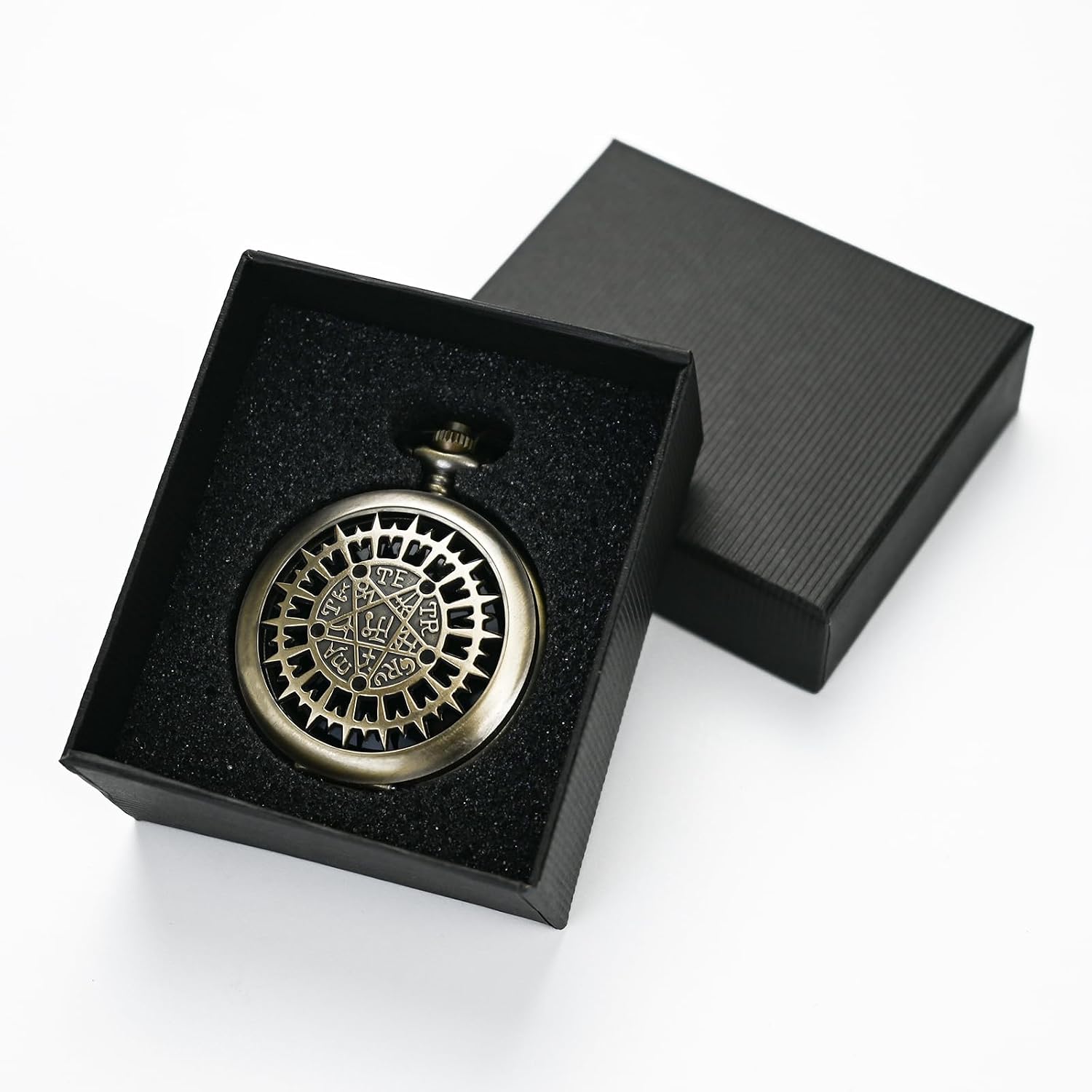 Black Obsidian Scrying Mirror, Obsidian Feng Shui Mirror, Witches Mirror Presents, Witchcraft kit Divination Tools (Pocket Watch-4)