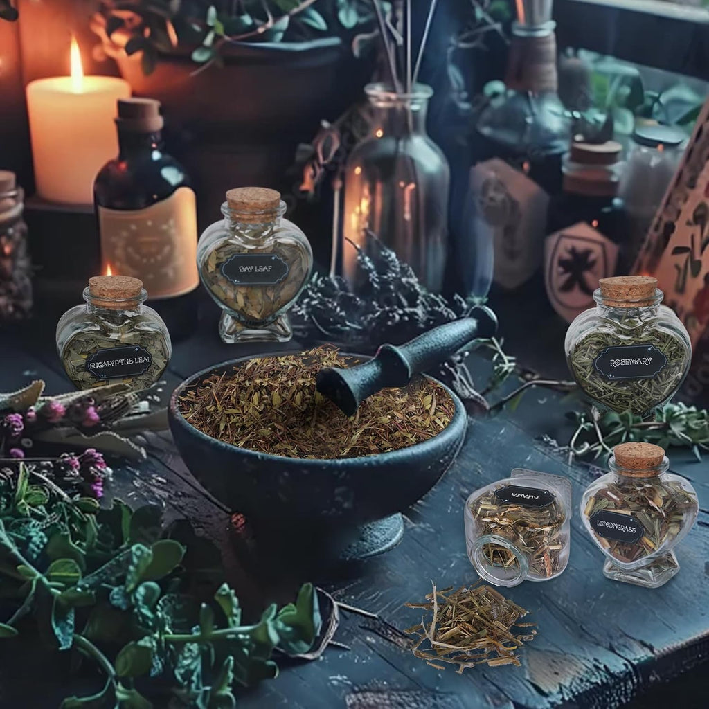 Witchcraft Supplies Herbs Kit - 20 Pcs Dried Herbs and Flowers for Witch Starter - Spell Herbs Jars for Wiccan Altar Supplies, Wicca Pagan Rituals, Magic Healing, Candle and Soap Making