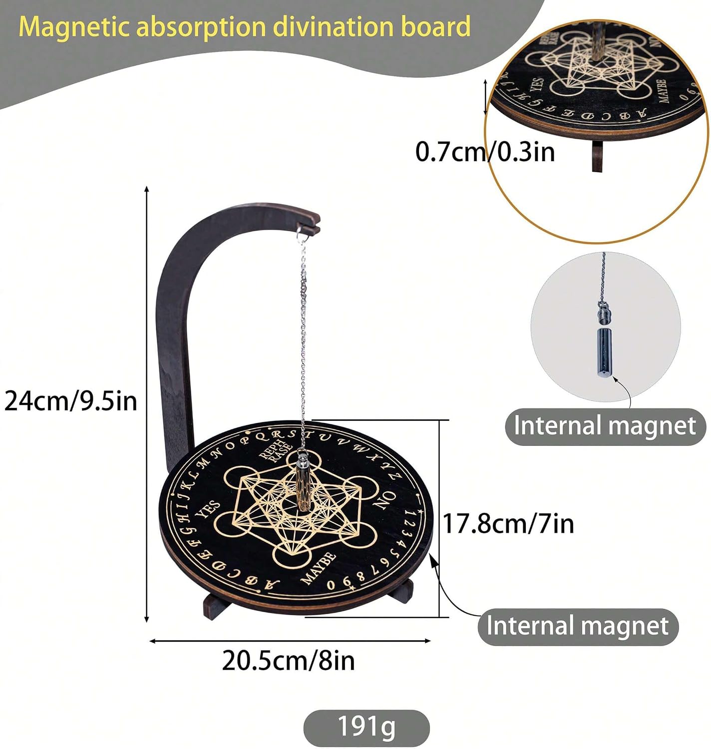 Magnetic Divination Stand, a Divination Stand with Constellation Design. It is a Magnetic Divination Tool for Exploring the Future and Assisting in Decision-Making. (Metatron’s Cube)