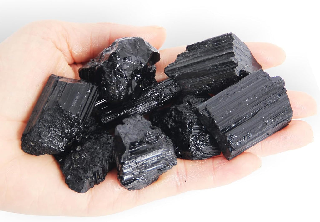 200 g Rohschwarzer Turmalin Kristalle (30–50 mm) | Natürliche raue, unpolierte Steine | Mineralien für DIY, Aquarium, Wohndeko, Feng-Shui-Dekoration & Sammlung