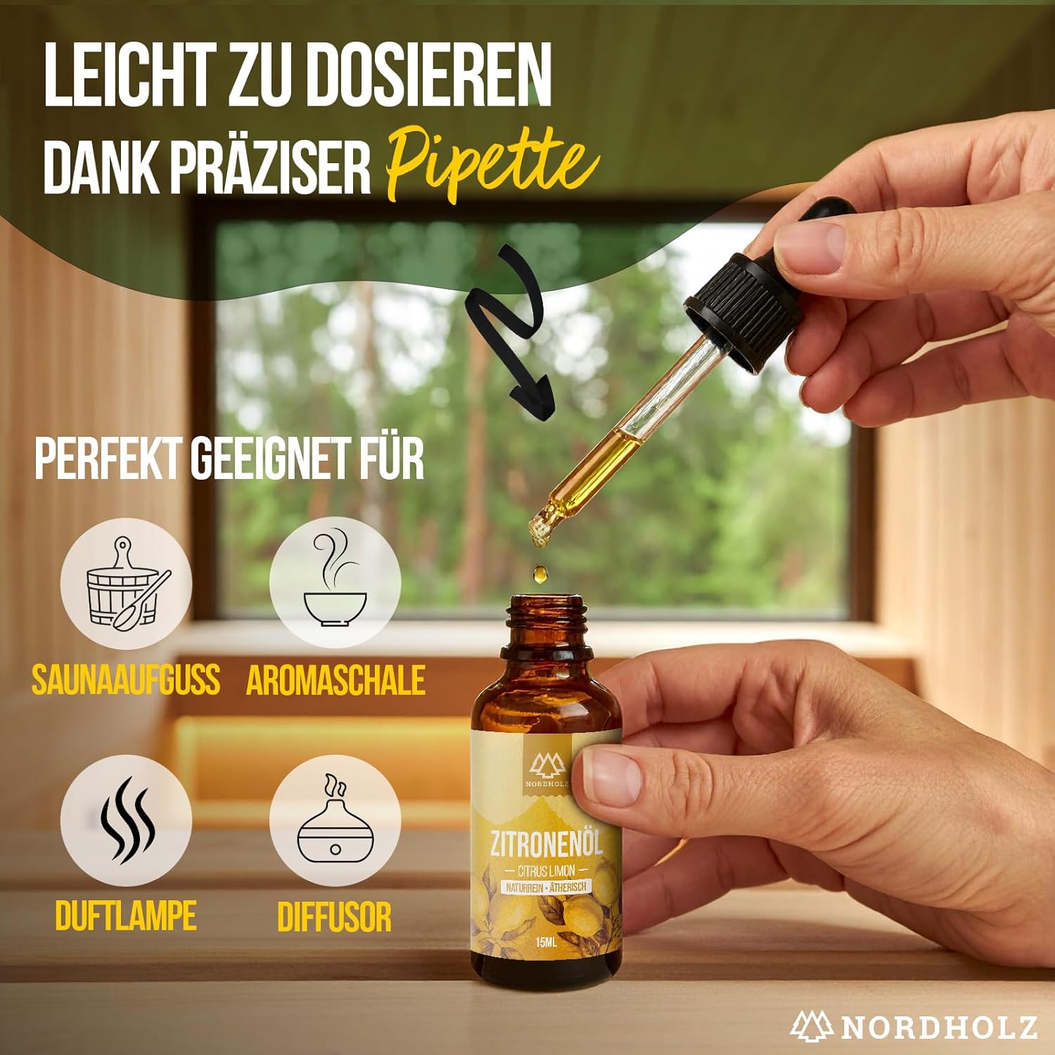 Mountain Pine Oil [100% Natural] - Pharmaceutical Quality Essential Oil from Steam Distillation - Vegan, Laboratory Tested - For Sauna, Diffuser & Aromatherapy