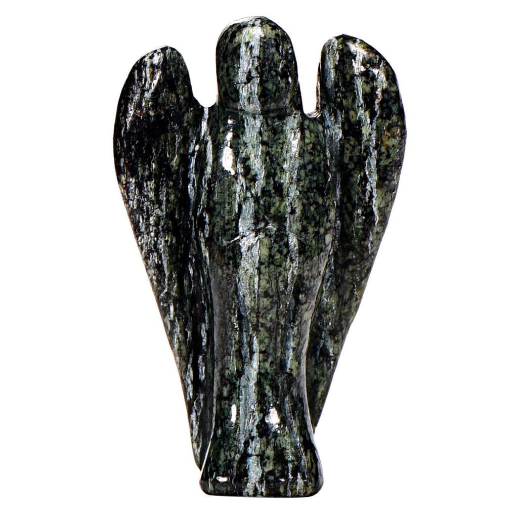Morella Edelstein Dalmatinerjaspis Engel Glücksbringer Schutzengel zum Mitnehmen 3,5 cm in Samtbeutel