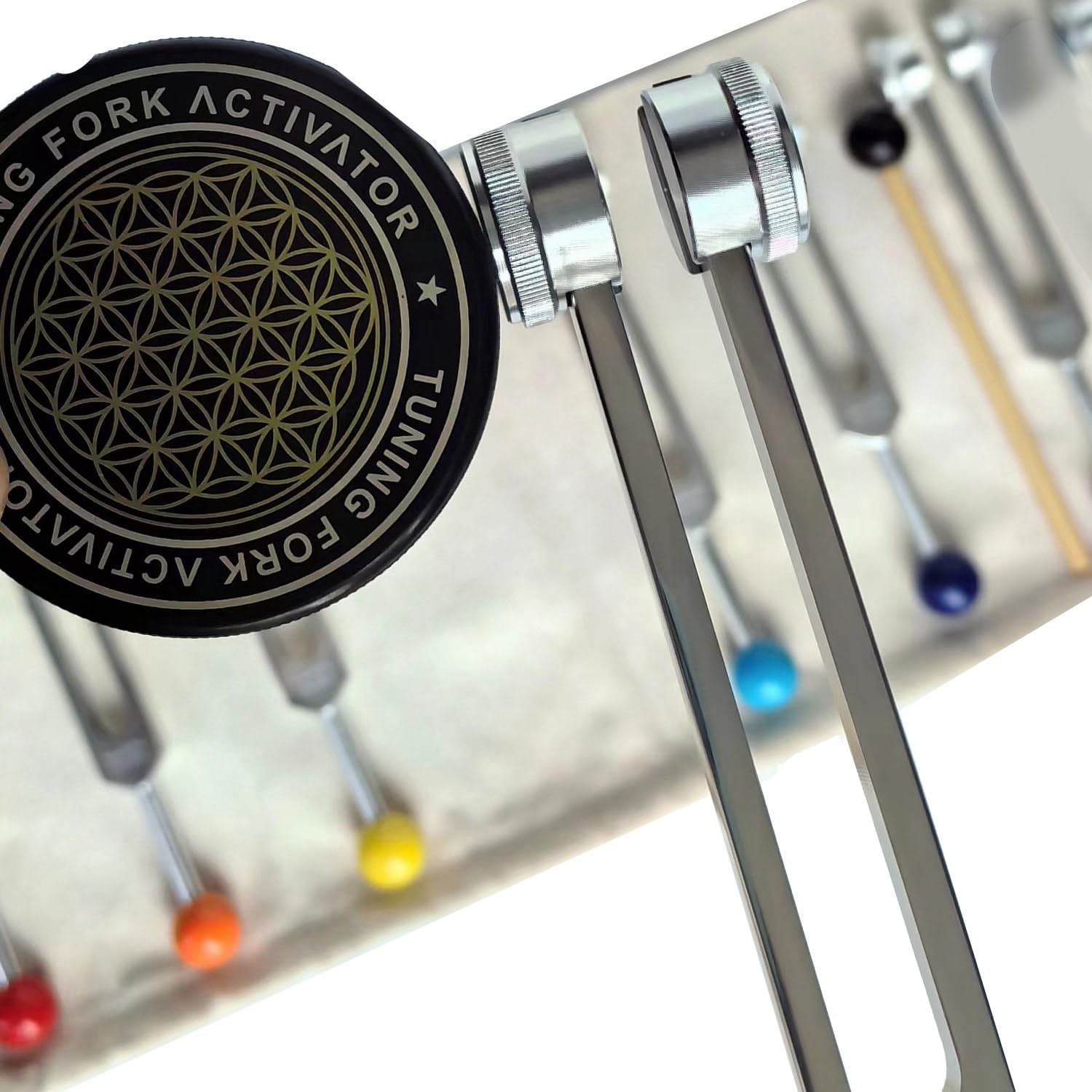 Tagtight Chakra-Stimmgabel-Set Zur Heilung, Stimmgabeln Neurologie Tuning Fork Medical mit Stimmgabel-Aktivator Zur Heilung, Klangtherapie, Körperpflege, Geist und Seele