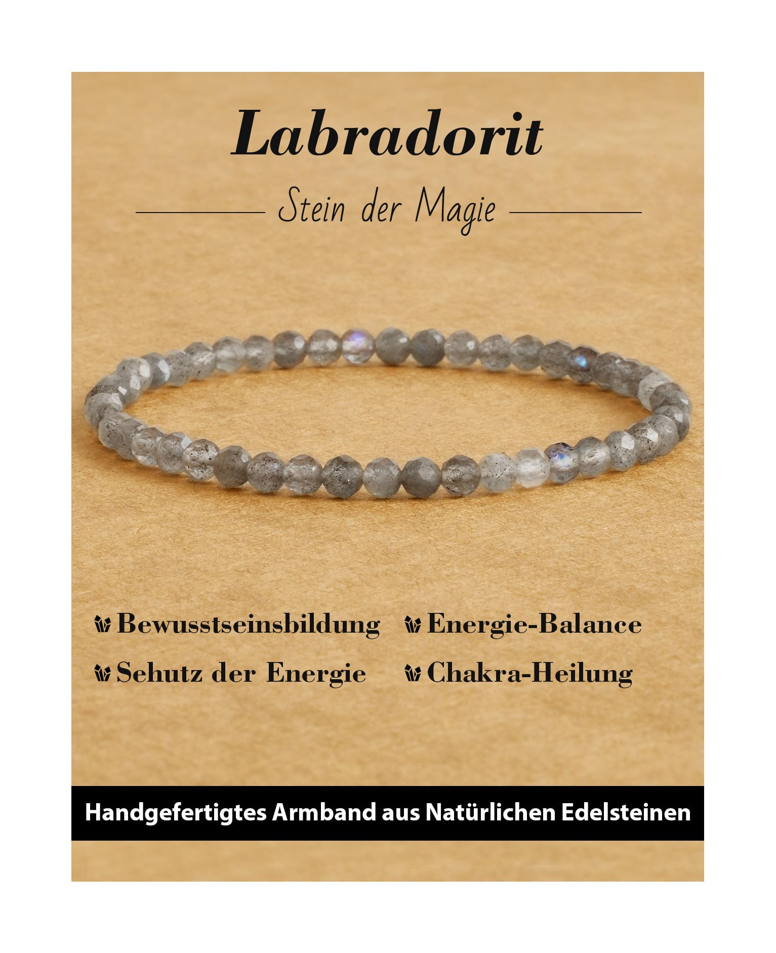 4 mm Stretch Bracelet Made of Real Natural Stone Beads, Healing Stone Bracelet, Yoga Bracelet for Women, Men, Lucky Bracelet, Friendship Bracelet, Replacement Beads Included