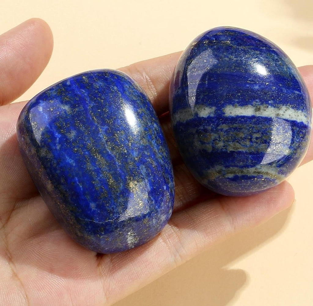 QINJIEJIE White Howlite Stones Natural Gemstone Large Crystals Polished Stone White Howlite 2 Pieces Crystal Stone Tumbled Stones Worry Stone Reiki Meditation