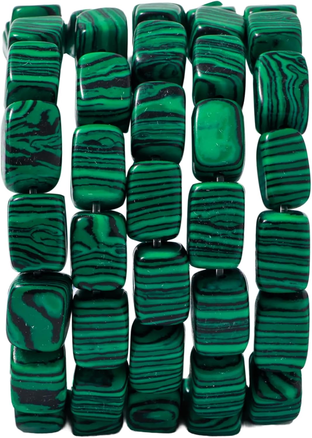 Natural Large Malachite Cube Stone Beads 8x11mm 38cm/str Loose Semi Gemstone Stone Square Beads for Making Bracelets Necklace