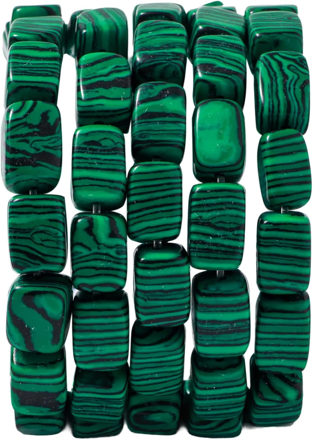 Natural Large Malachite Cube Stone Beads 8x11mm 38cm/str Loose Semi Gemstone Stone Square Beads for Making Bracelets Necklace