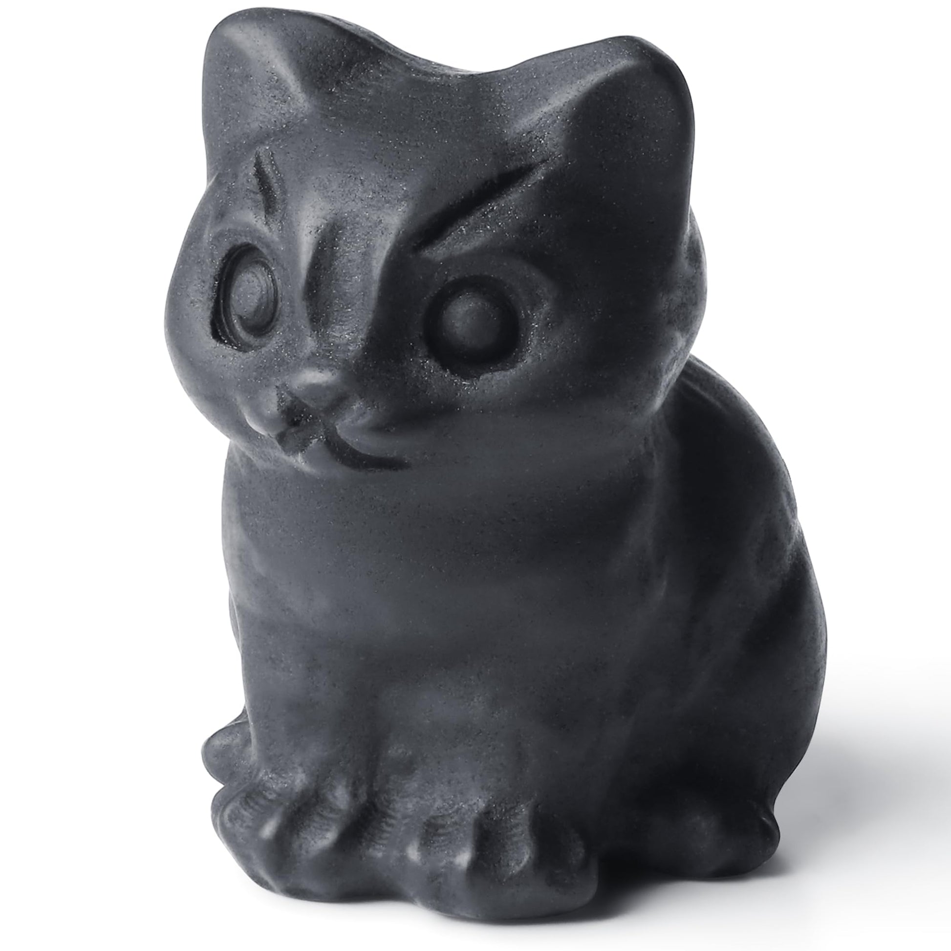 QINJIEJIE Dalmatian Jasper Cat Crystals Figurine Sleeping Cat Figure Statue Gemstones Sculpture Lucky Kitten Cute Decoration Men Women