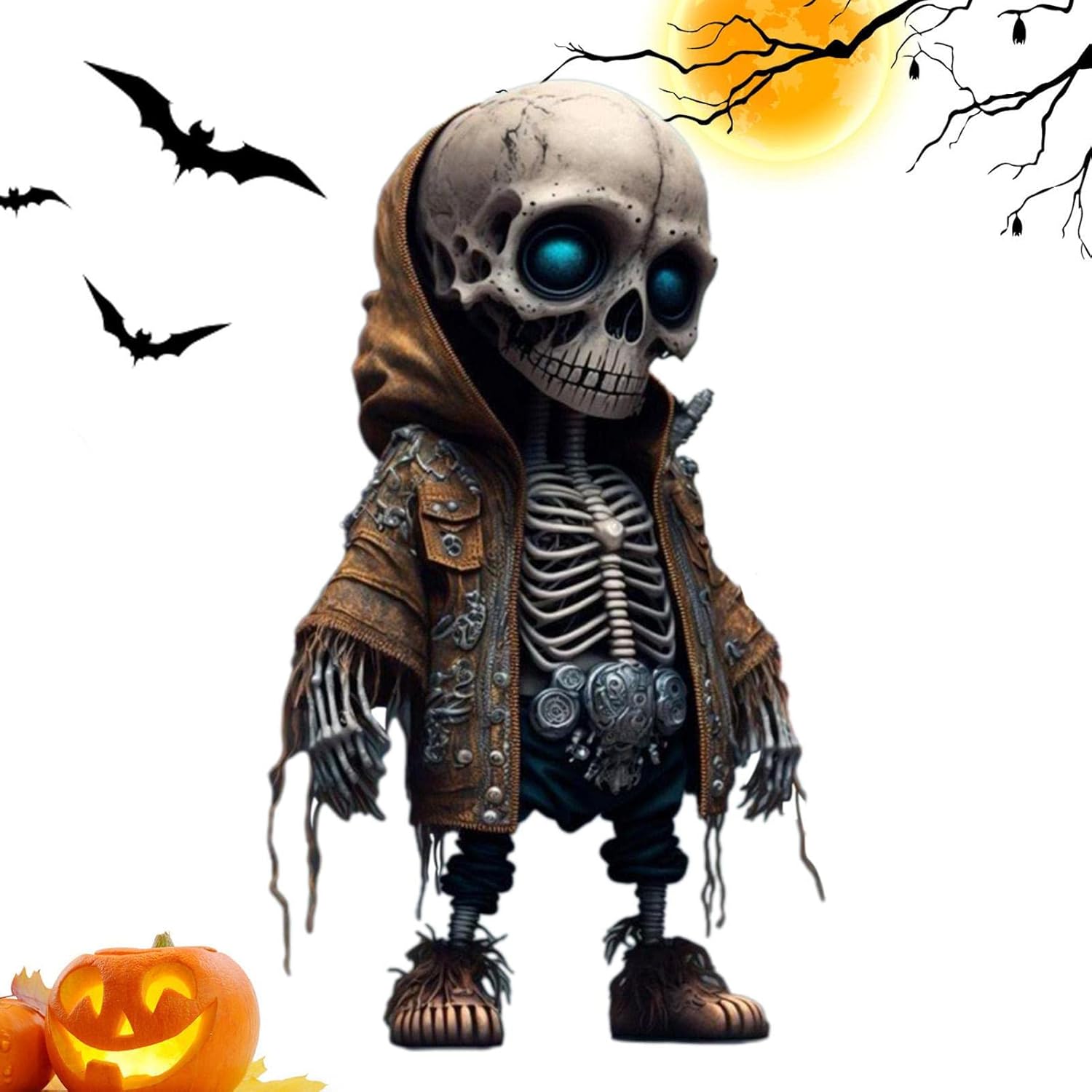 Qihuyi - Skeleton Figures, Cool Skeleton Figures, Resin Statue Sculpture Memorial Miniature Gothic, Decorative Sculpture Decoration, Portable Halloween Home Party Desk Decoration