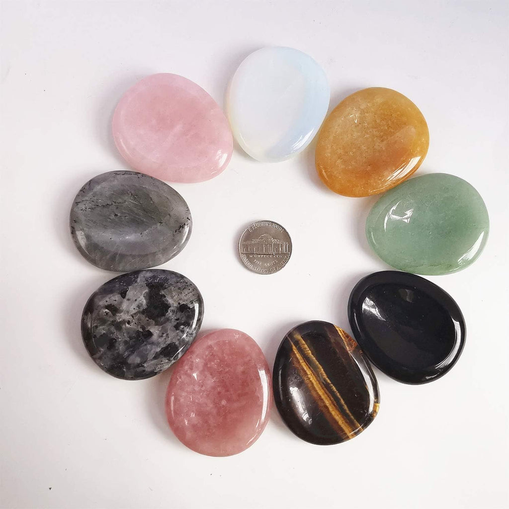 Moonstone Water Drops Chakra Thumb Worry Stone Stress Relax Healing Reiki Crystal Bags Palm Stones