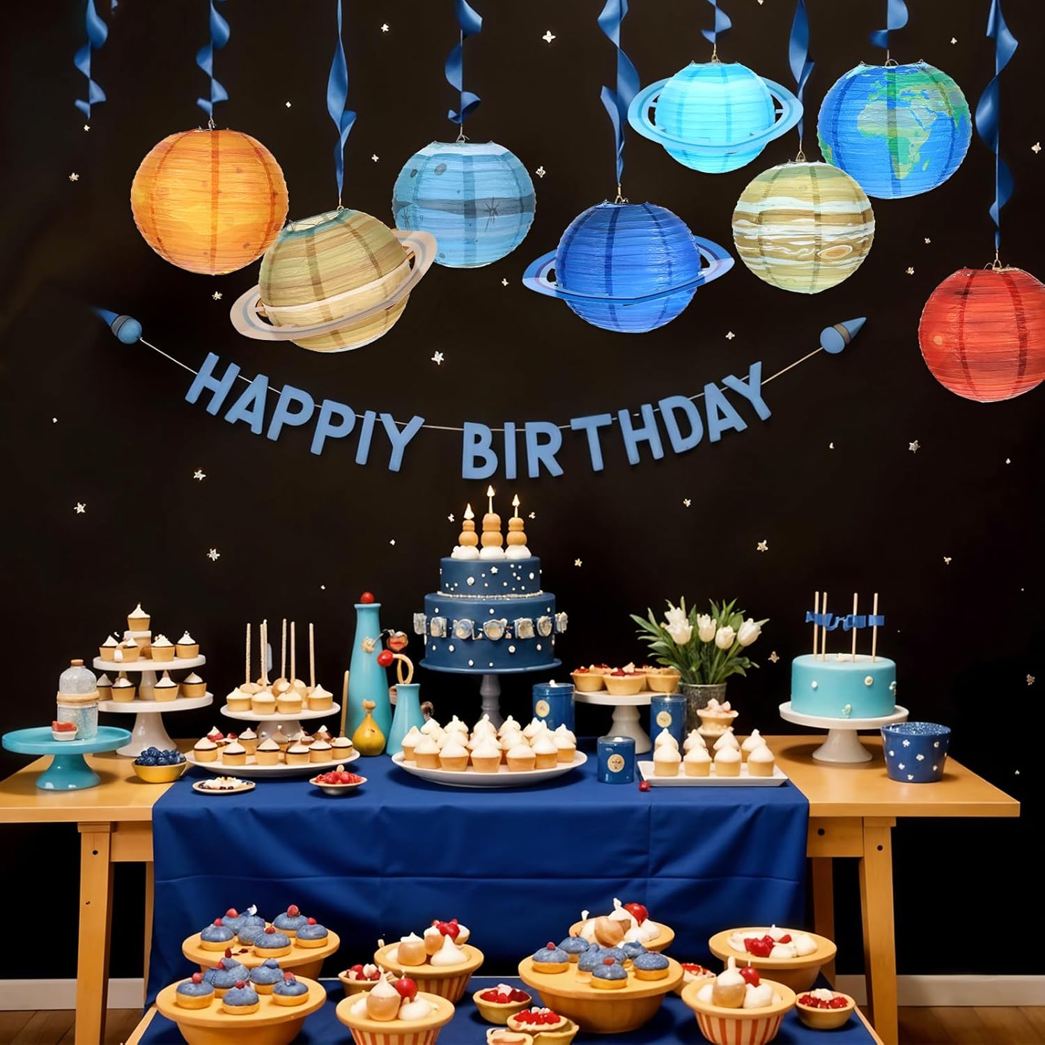 8 Stück Planeten Papierlaternen,25cm Solarsystem Planeten Papierlaterne,Verträumt Papier Lampions Kinder,Hängende Bunt Planet Lampenschirme für Weltraum Themen Geburtstagsfeier Dekorationen