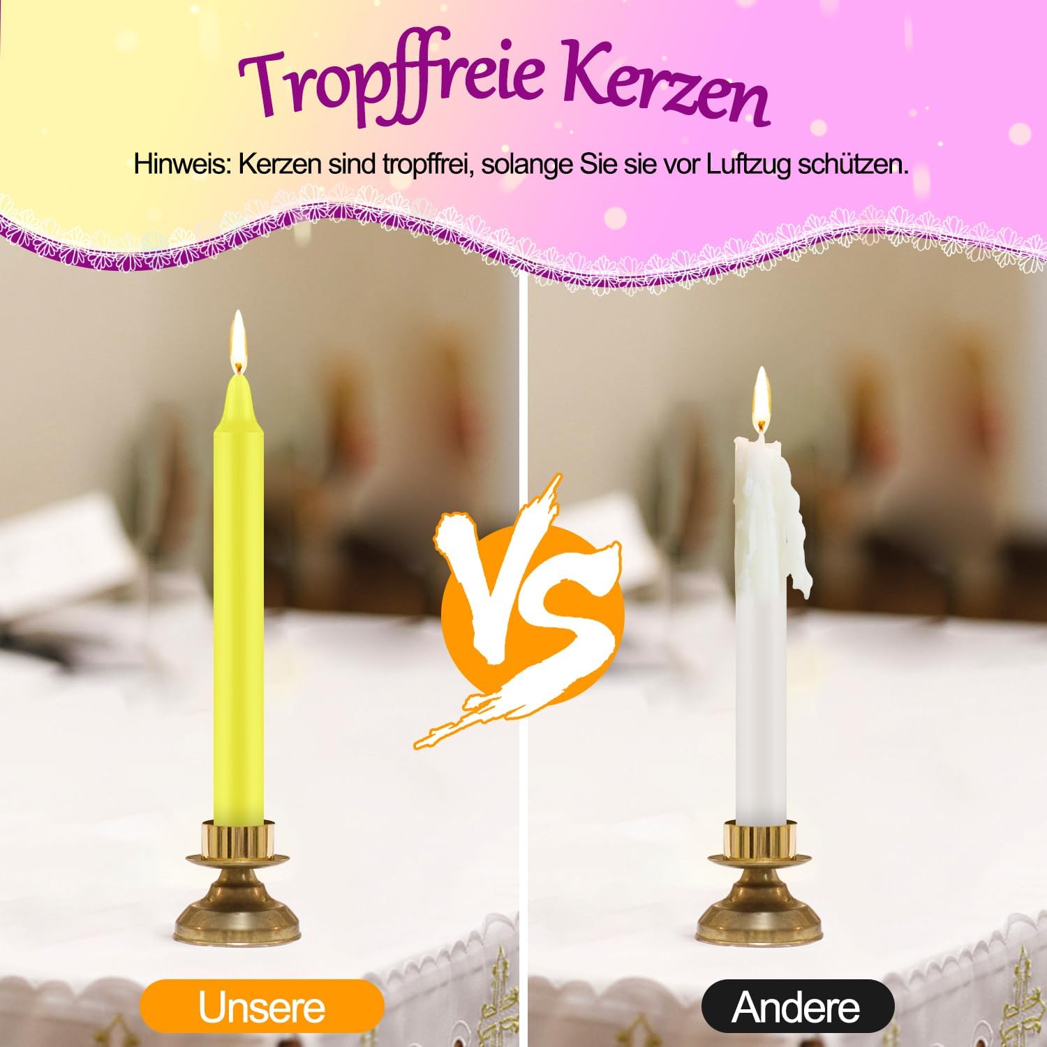 Tobeape Taper Candles Colourful, Pack of 24 Small Candles (10 cm High), Drip-Free Taper Candles, Birthday Candles, Thin Taper Candles Short for Birthday Train Witchcraft Wicca Altar Rituals Chime