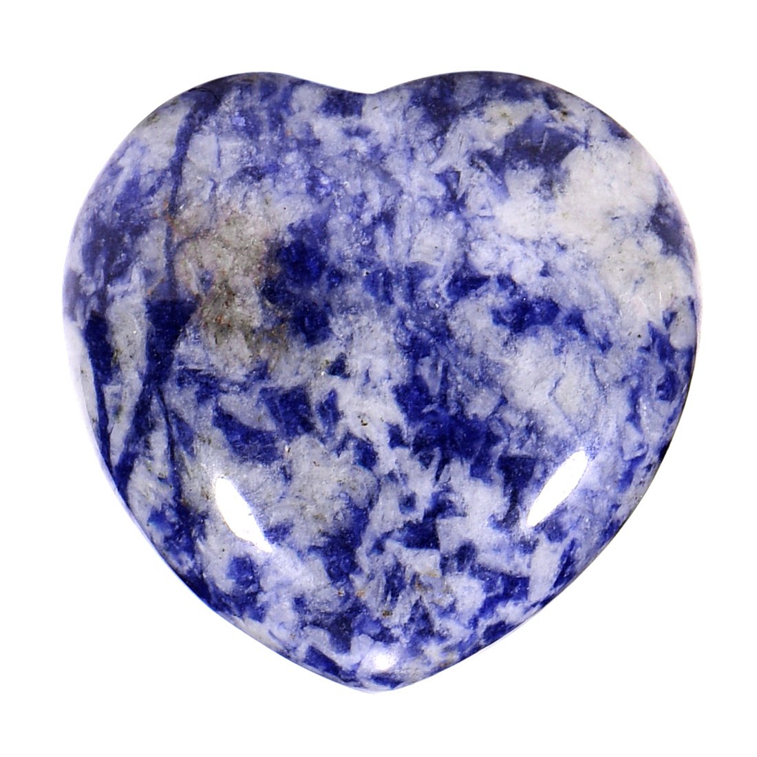 Morella Gemstone Heart Good Luck Charm, Stone Heart to Take with You, 3 cm, in Velvet Bag