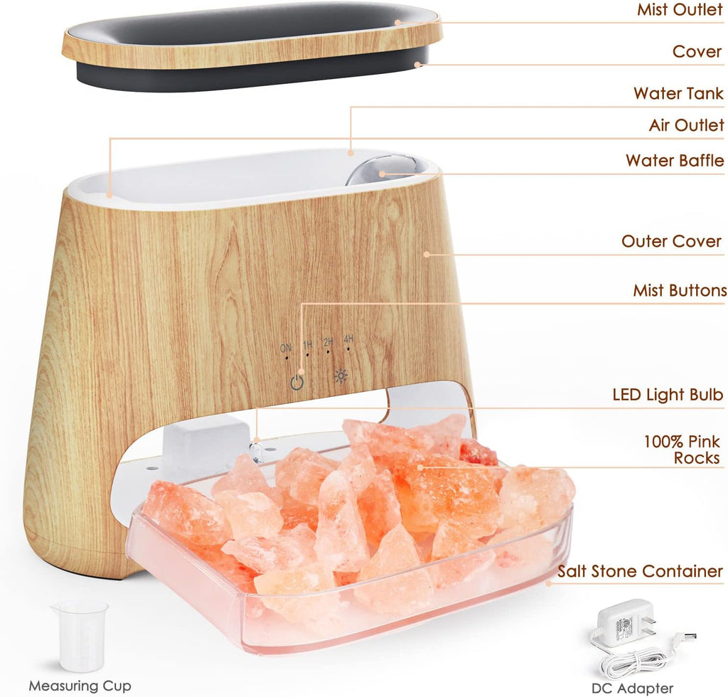 SALKING 2-in-1 Aroma Diffuser & Salt Range Pakistan Light, Flame Effect Diffuser for Essential Oils, Diffuser Cooler Mist Humidifier with 3 Brightness, 150 ml