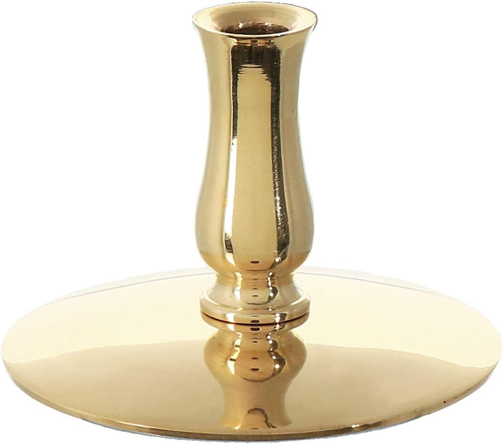 NKlaus 1x Kerzenhalter Messing gold Kerzenständer Dünne Altarkerzen Ritualkerzen Bienenwachskerzen bis Ø6,7mm Leuchter Hochzeit 6731