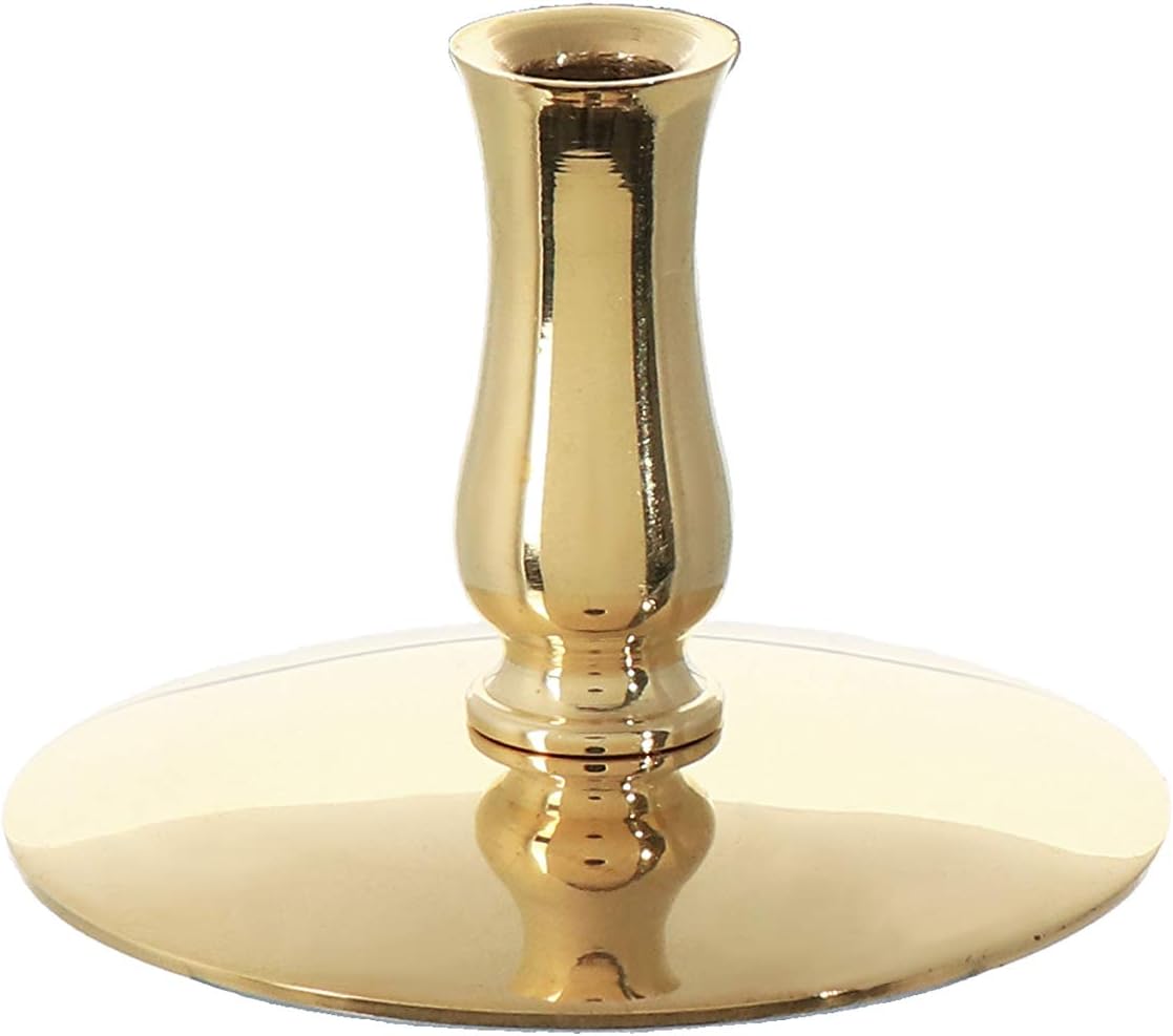 NKlaus 1x Kerzenhalter Messing gold Kerzenständer Dünne Altarkerzen Ritualkerzen Bienenwachskerzen bis Ø6,7mm Leuchter Hochzeit 6731